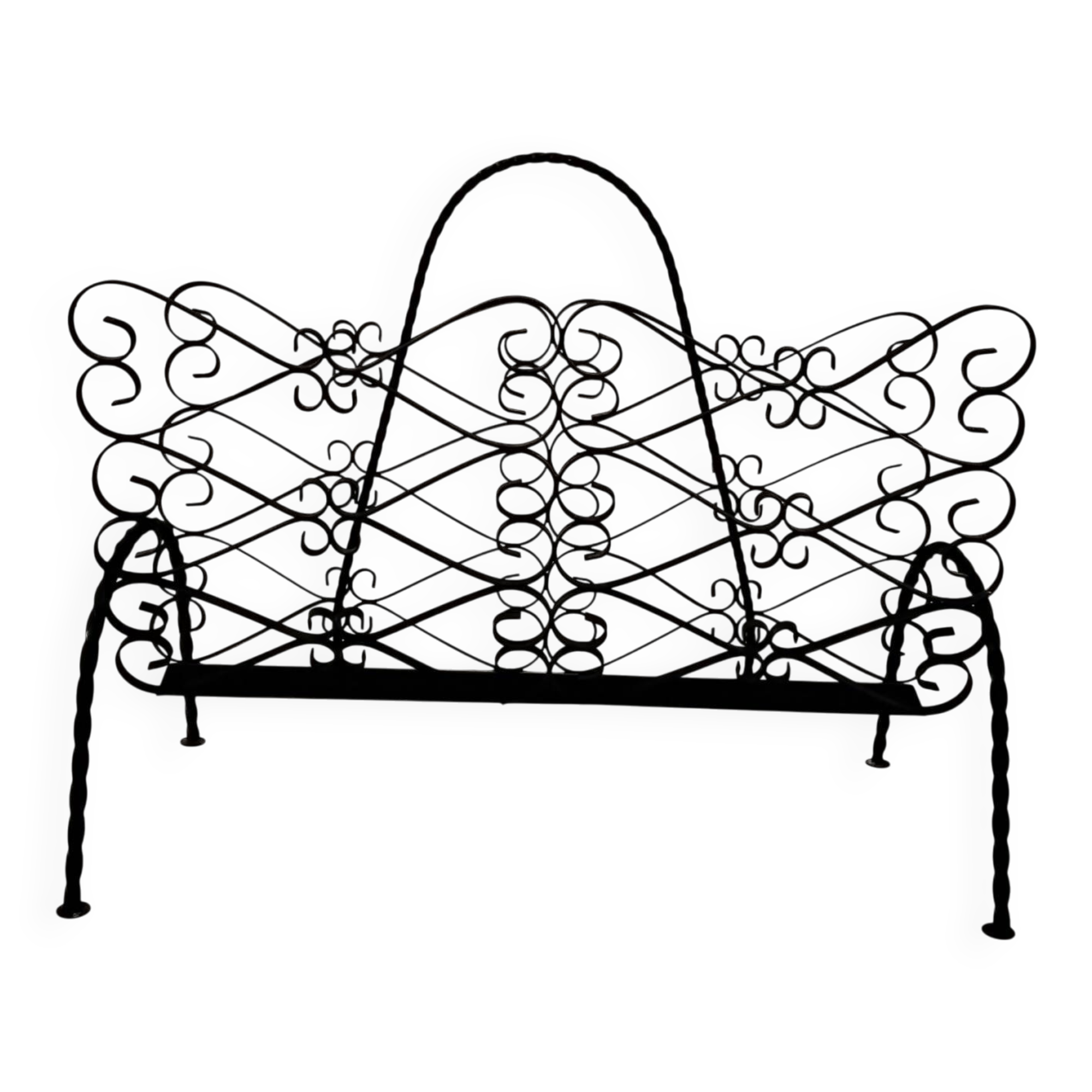 Wrought iron magazine rack signed CHATY Vallauris