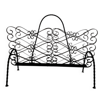 Wrought iron magazine rack signed CHATY Vallauris