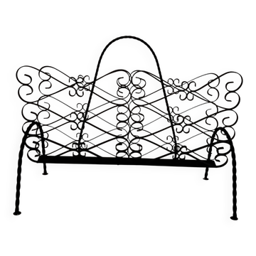 Wrought iron magazine rack signed CHATY Vallauris