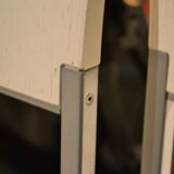 Set of 4 vintage metal and wood chairs from the 1990s.