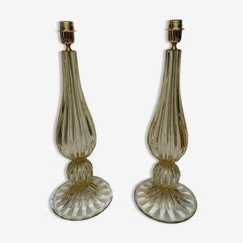 Pair of Murano glass lamps 1990