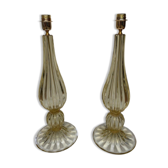 Pair of Murano glass lamps 1990