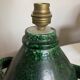 XXL green glazed terracotta lamp by Foucart Jourdan Vallauris 1960
