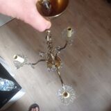 3-spoke brass chandelier