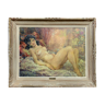 François Castellan oil on canvas nude portrait of 3/4