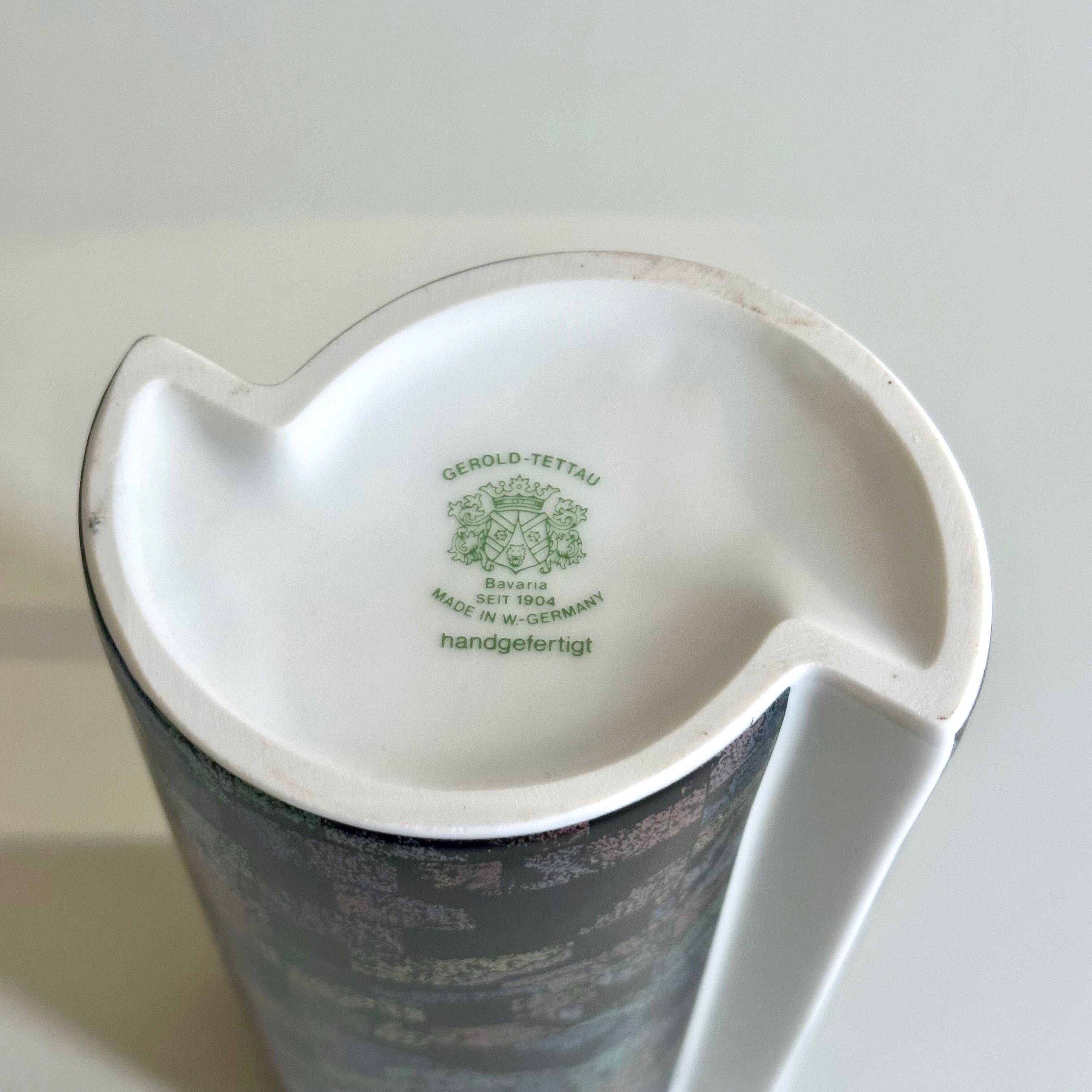 Vintage vase Gerold Tettau Bavaria porcelain, postmodern