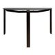 Black metal console with glass top