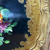 Round painted wooden platter