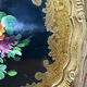 Round painted wooden platter