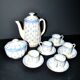 Antique Copeland English earthenware Fleur-de-lis coffee service, 19th century