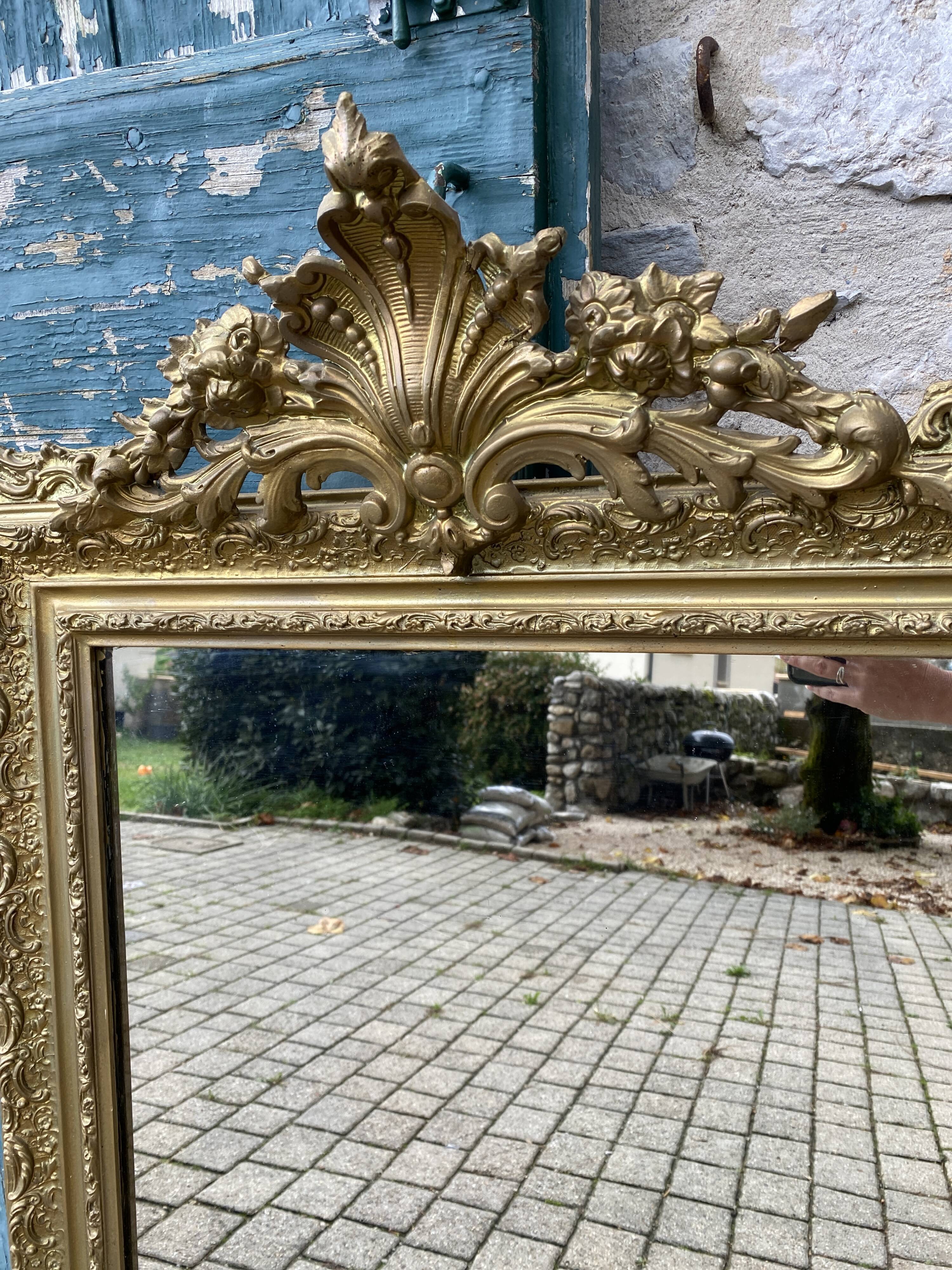 Old gilded mirror Napoleon III style
