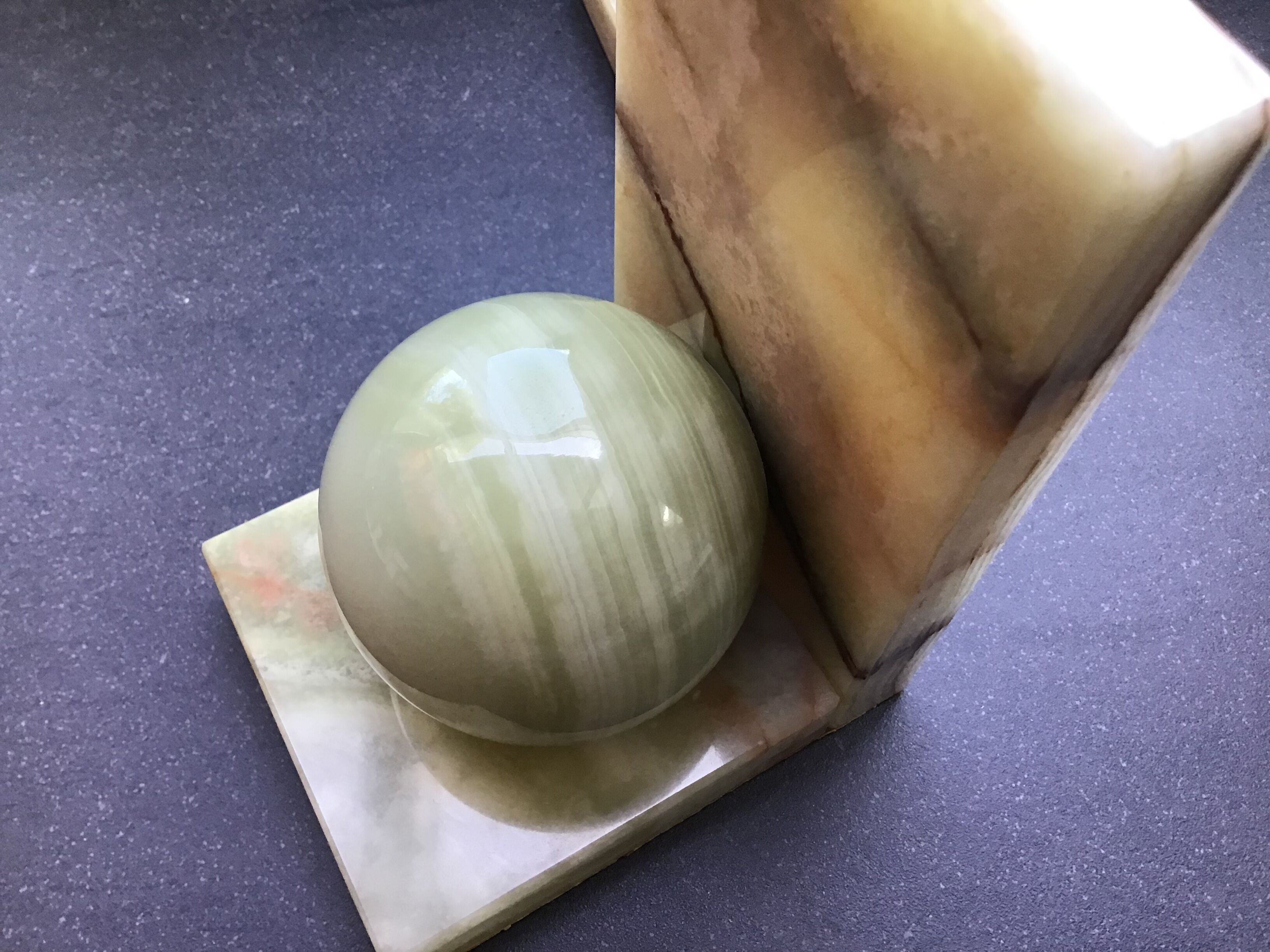 Pair of Art Deco style onyx bookends