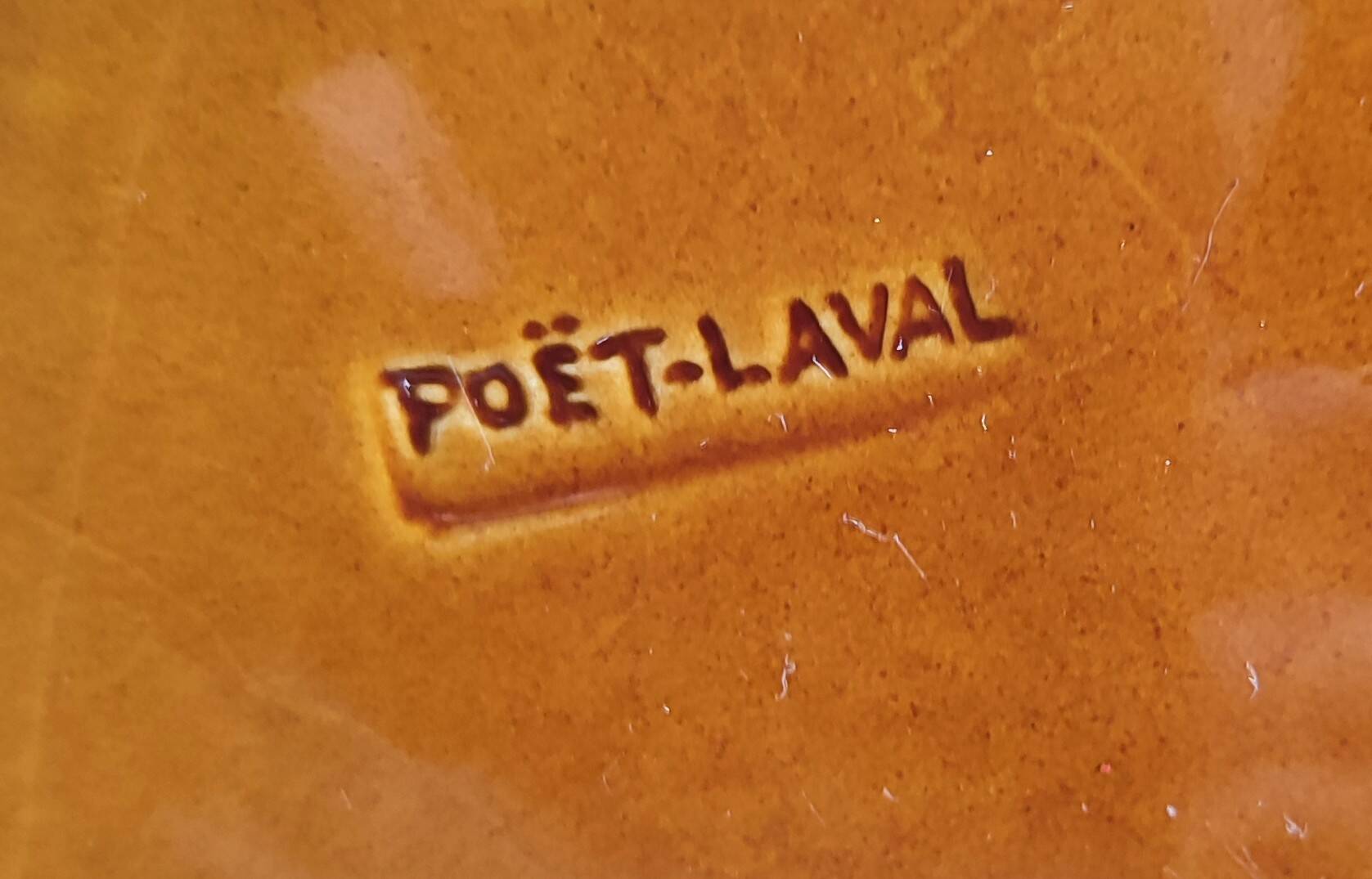 Plateau vintage Ceramics Poët-Laval poppies
