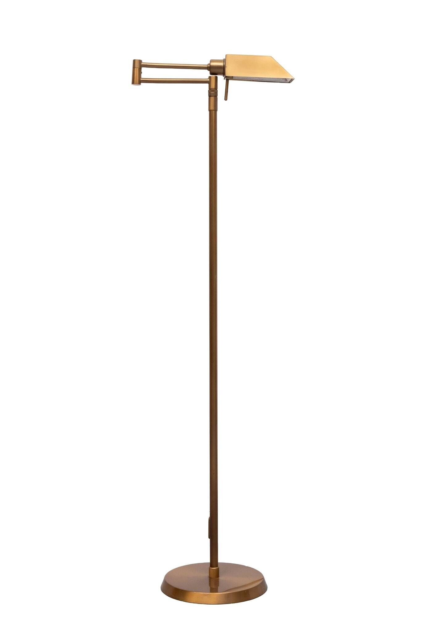 Holtkotter Bronze color swing arm floor lamp Germany 1980s