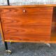 1960 wheeled furniture wood and black metal