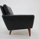 1960s black lether danish armchair