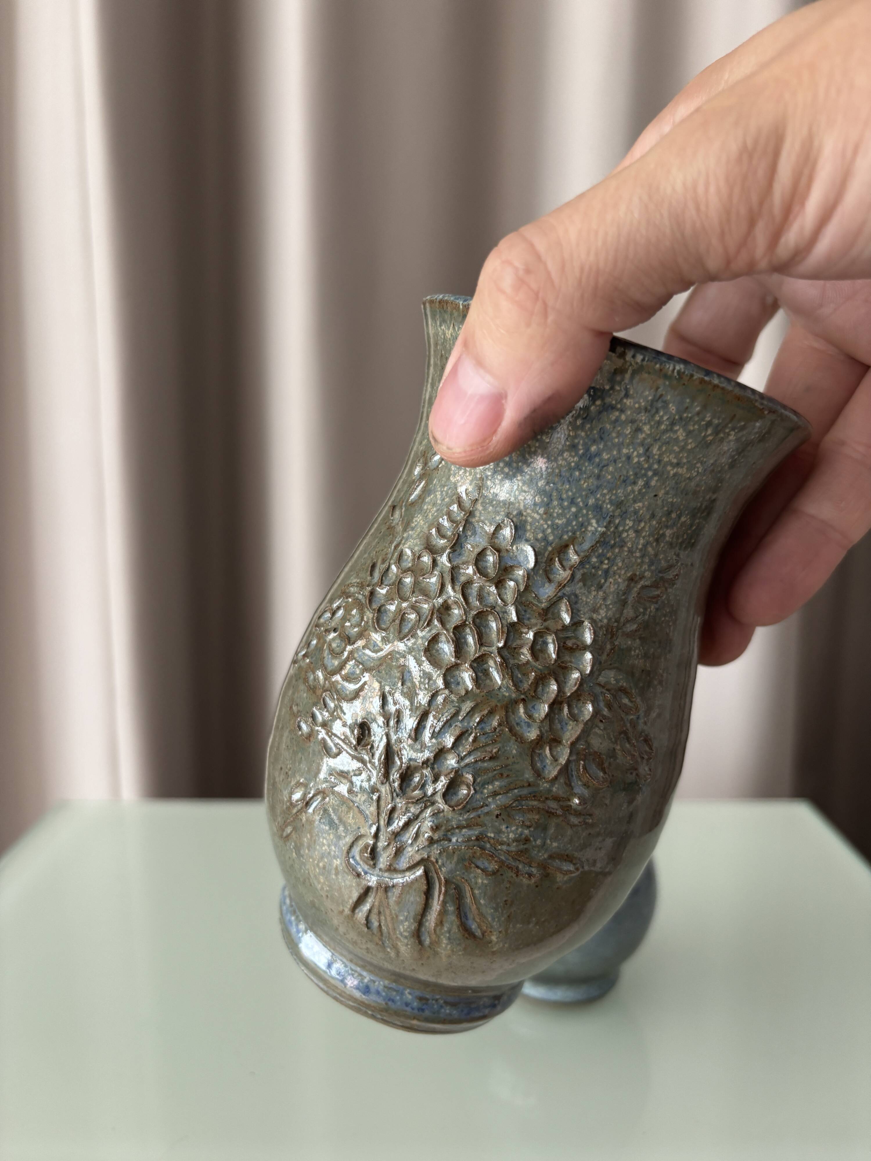 Pair of Belgian Studio Pottery Vases – Handmade