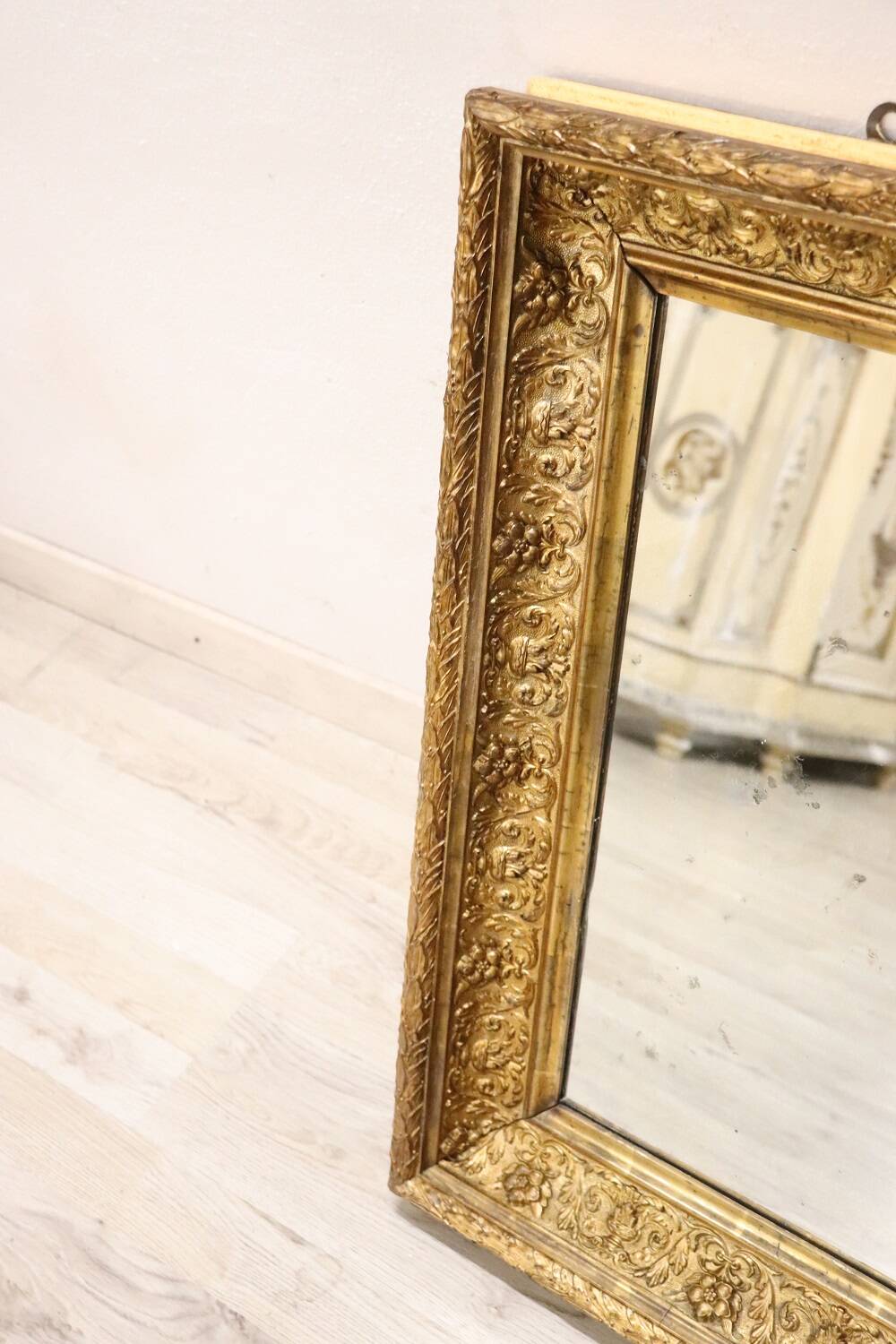 Golden Wood Wall Mirror