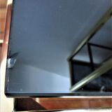 Three coffee tables trundle brass and glass black design 70s