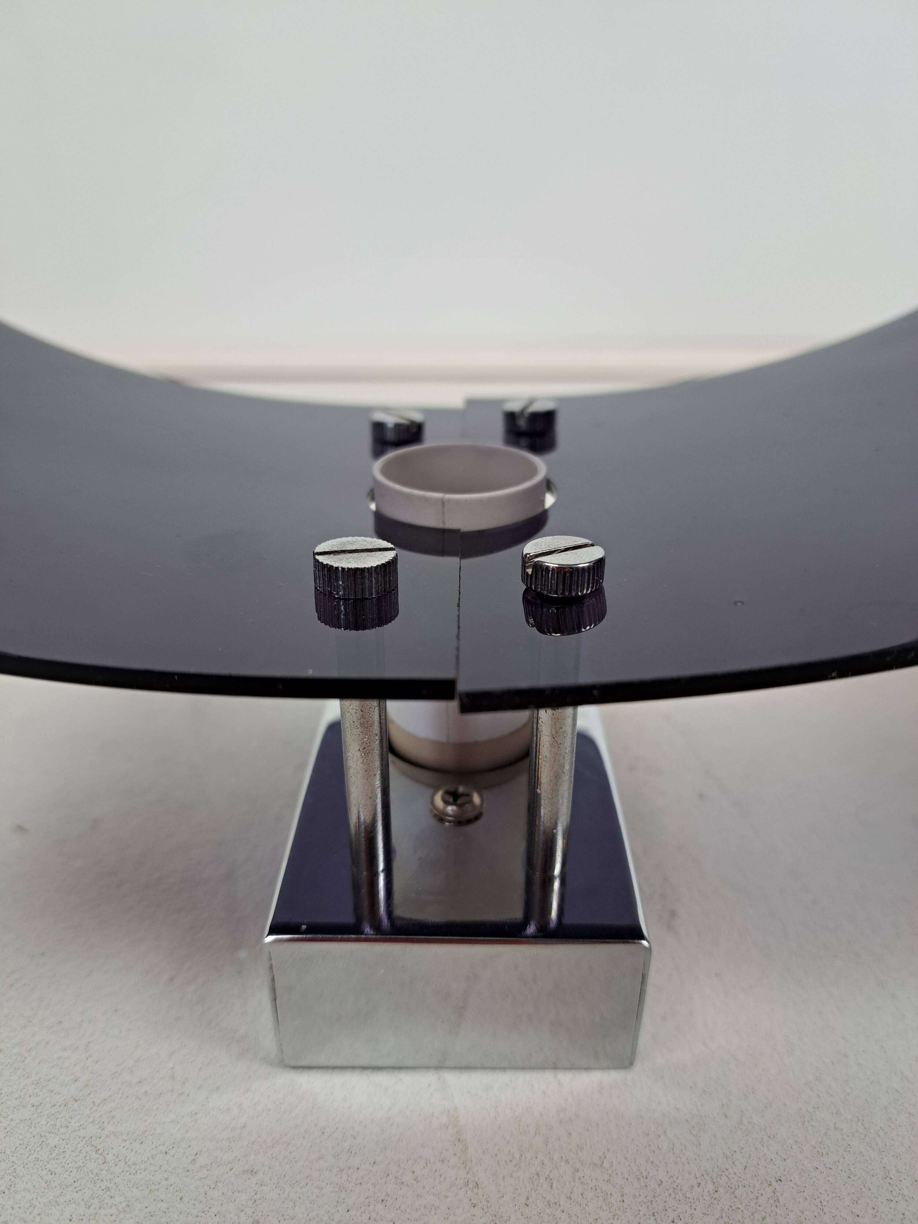 Pair of smoked plexiglass wall lights