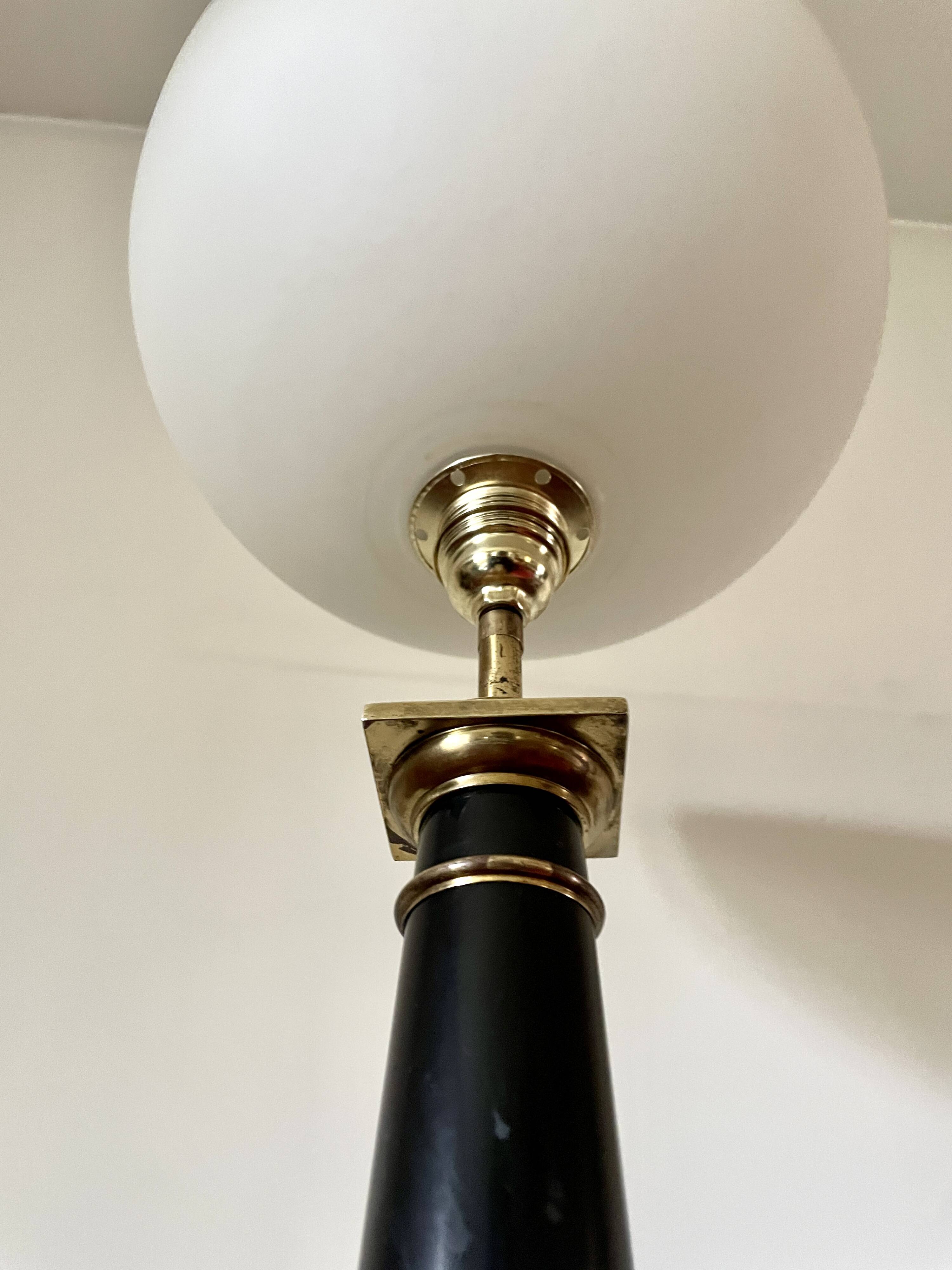 Large black marble lamp 1950