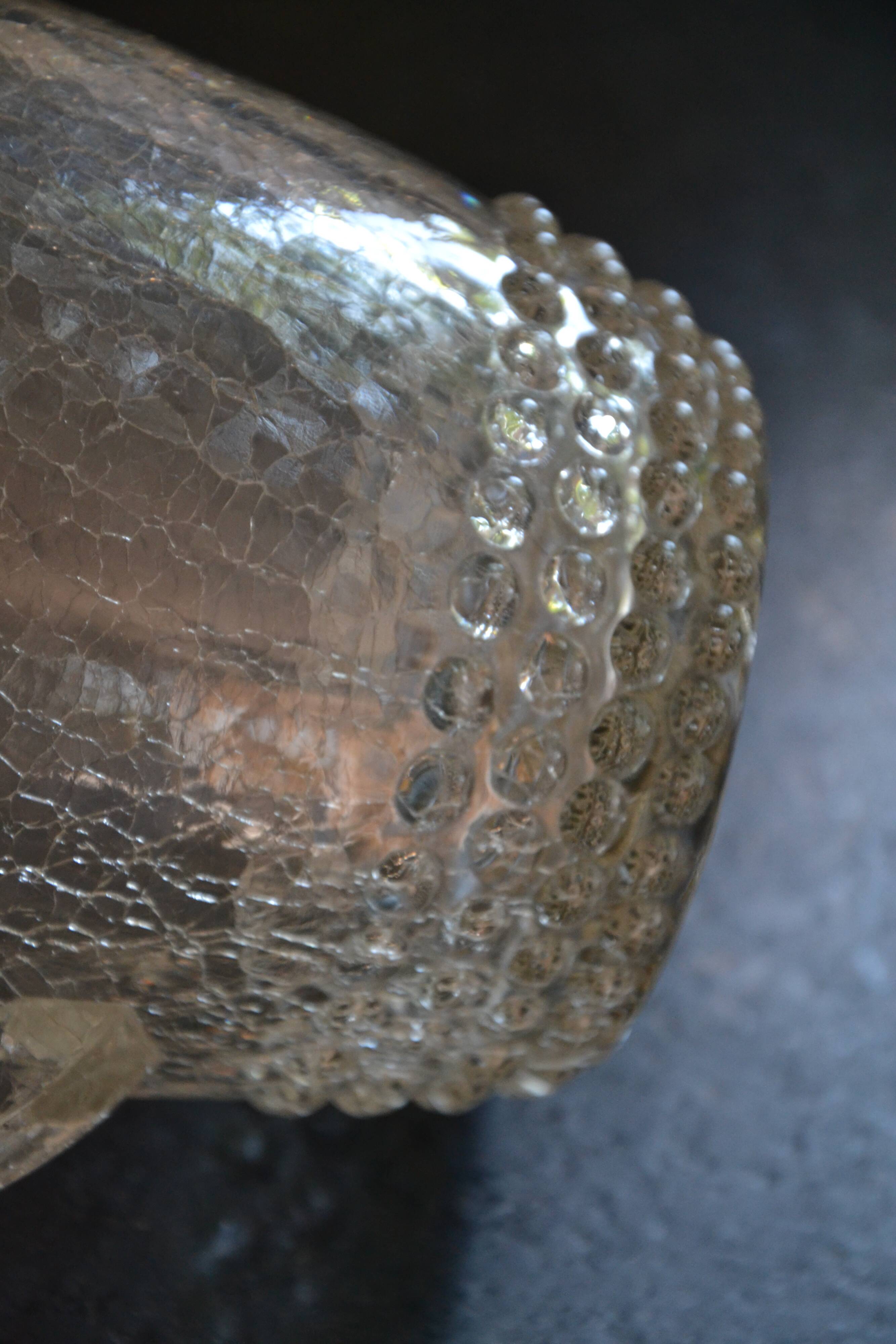 Special crackled glass pitcher with spikes