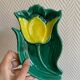 Spoon rest or pocket tray with tulip decor signed Vallauris