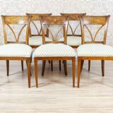 Vintage Elm Chairs in White Upholstery, 1950s, Set of 5