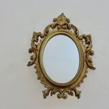 Small baroque mirror in gilded resin, made in Italy, 1970
