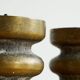 Brutalist pair of patinated bronze candle holders, 1960s