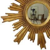 Large Sun Mirror Gold Leaf Gilded Sunburst Mirror 54cm