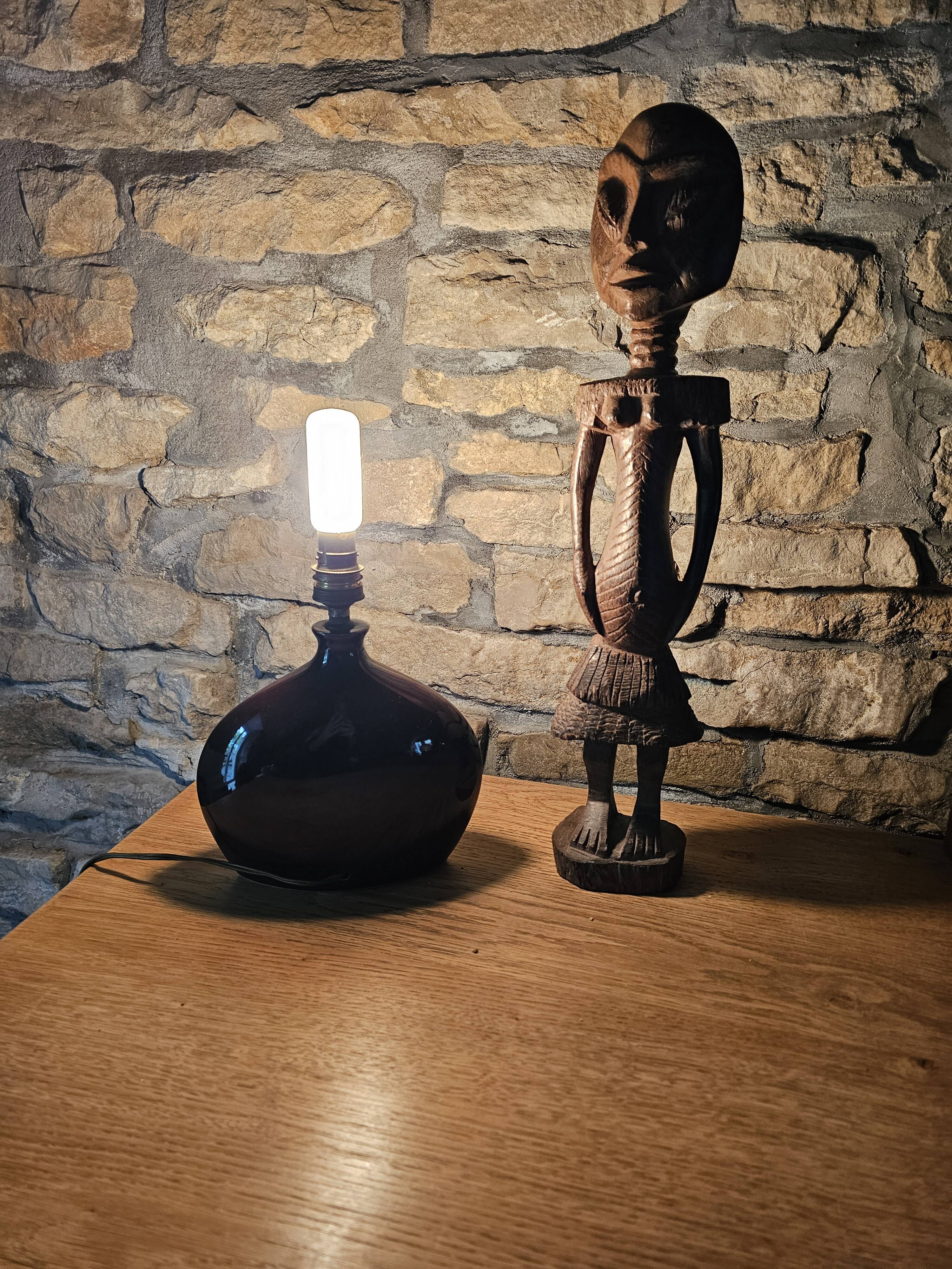 Set of 2 Mauve Ceramic Table Lamps