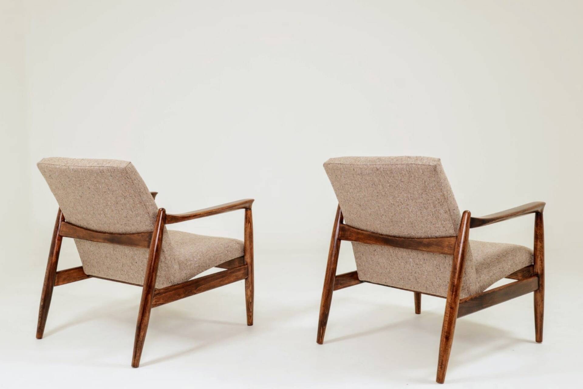 Vintage Armchair by Edmund Homa GFM 64, Tweed Upholstery, Poland, 1960