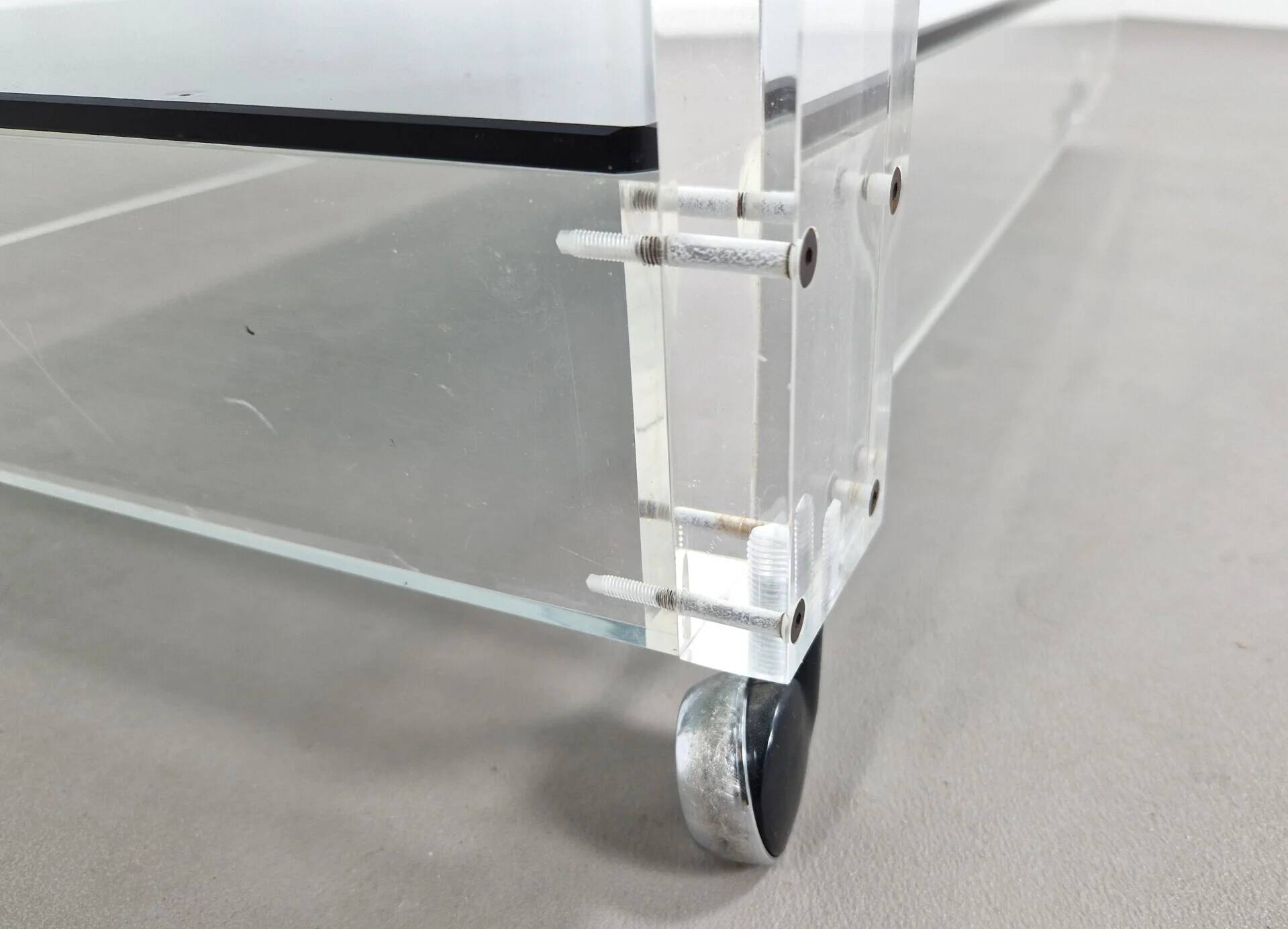 Lucite and smoked glass trolley | 1970s