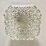 Square ceiling light in chiseled glass
