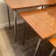 Series of 3 nesting tables from the 70s in wood and chromed metal