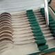 12 silver metal oyster forks art nouveau decorations