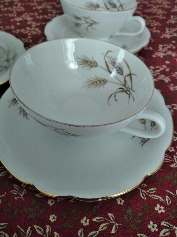 4 cups and saucers in Bavaria porcelain