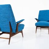 Mid-Century Modern Pair of Armchairs by Vittorio Dassi, Italy, 1960s - New Upholstery