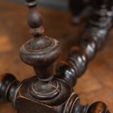 Louis XIII style blackened walnut desk, late 19th century, turned legs, one drawer