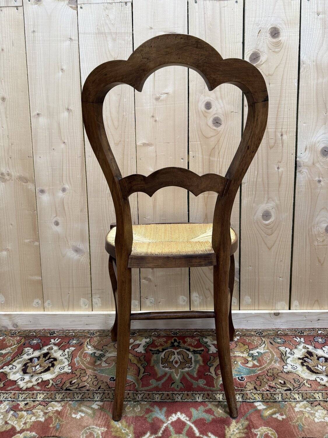 Set of 6 straw-seated chairs from the Louis Philippe period.