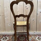 Set of 6 straw-seated chairs from the Louis Philippe period.