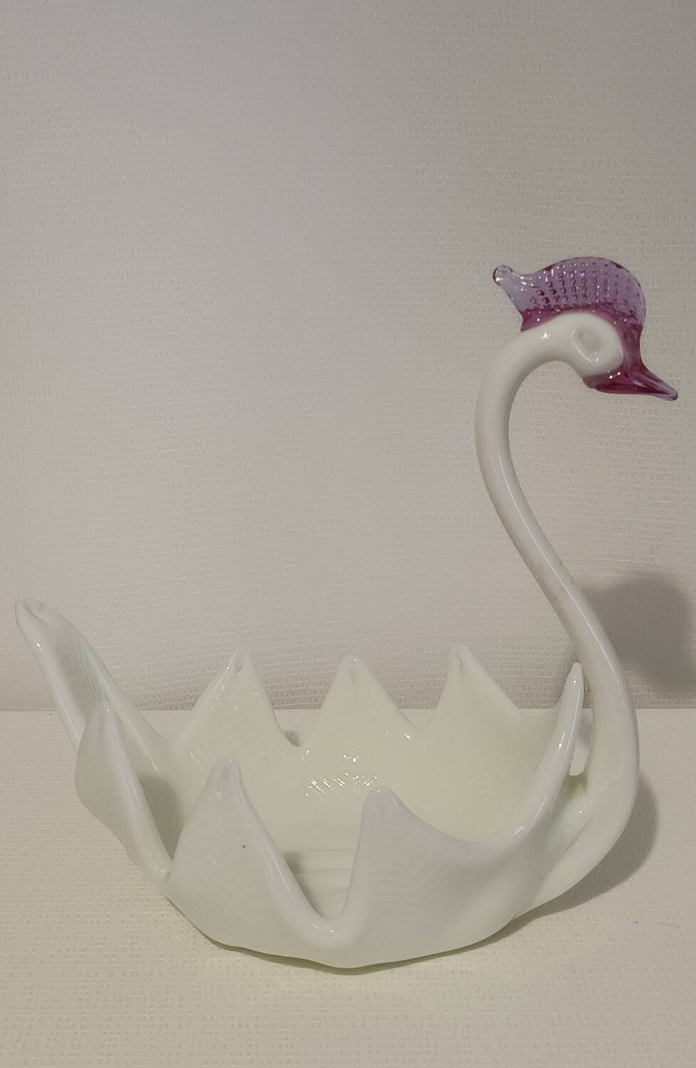 Vintage glass swan catchall from Italy