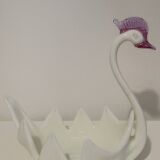 Vintage Italian glass swan emptier