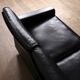 Dieter Rams Model 620 two seater sofa in black leather for Vitsoe, 1980s