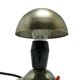 Mushroom table lamp, silver metal, black bakelite, Poland, 1950s