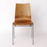 1 sur 4 chaises empilables vintage en teck et métal des années 1970, Allemagne