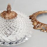 Ceiling lamp in glass and bronze