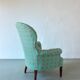 Vintage green coral button back armchair | Belgium