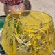 Set of 4 vintage coloured cut crystal wine glasses